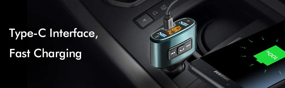 Fm-передатчик Bluetooth автомобильный комплект fm-модулятор A2DP музыкальный плеер с тип-c 18 Вт Быстрое Зарядное устройство USB порт поддержка USB флэш-драйвер