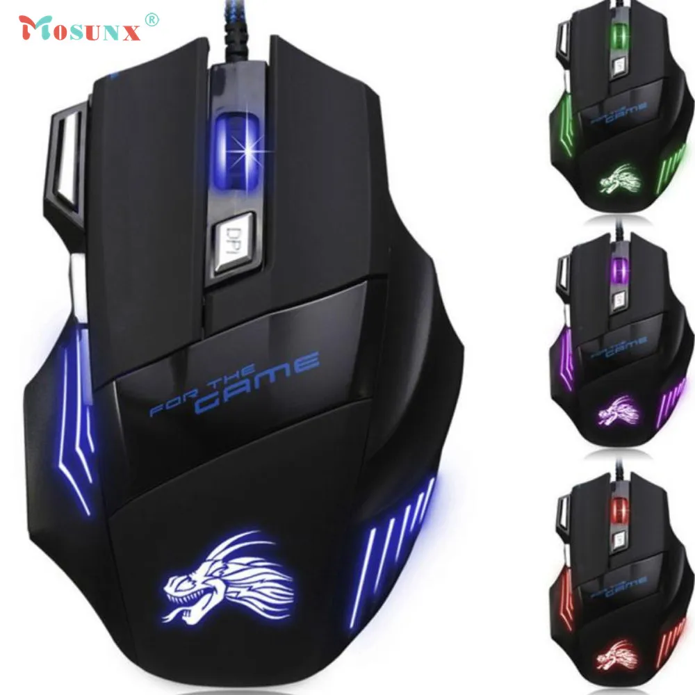 Top Quality Hot Selling Fashion Design 5500 DPI 7 Button LED Optical