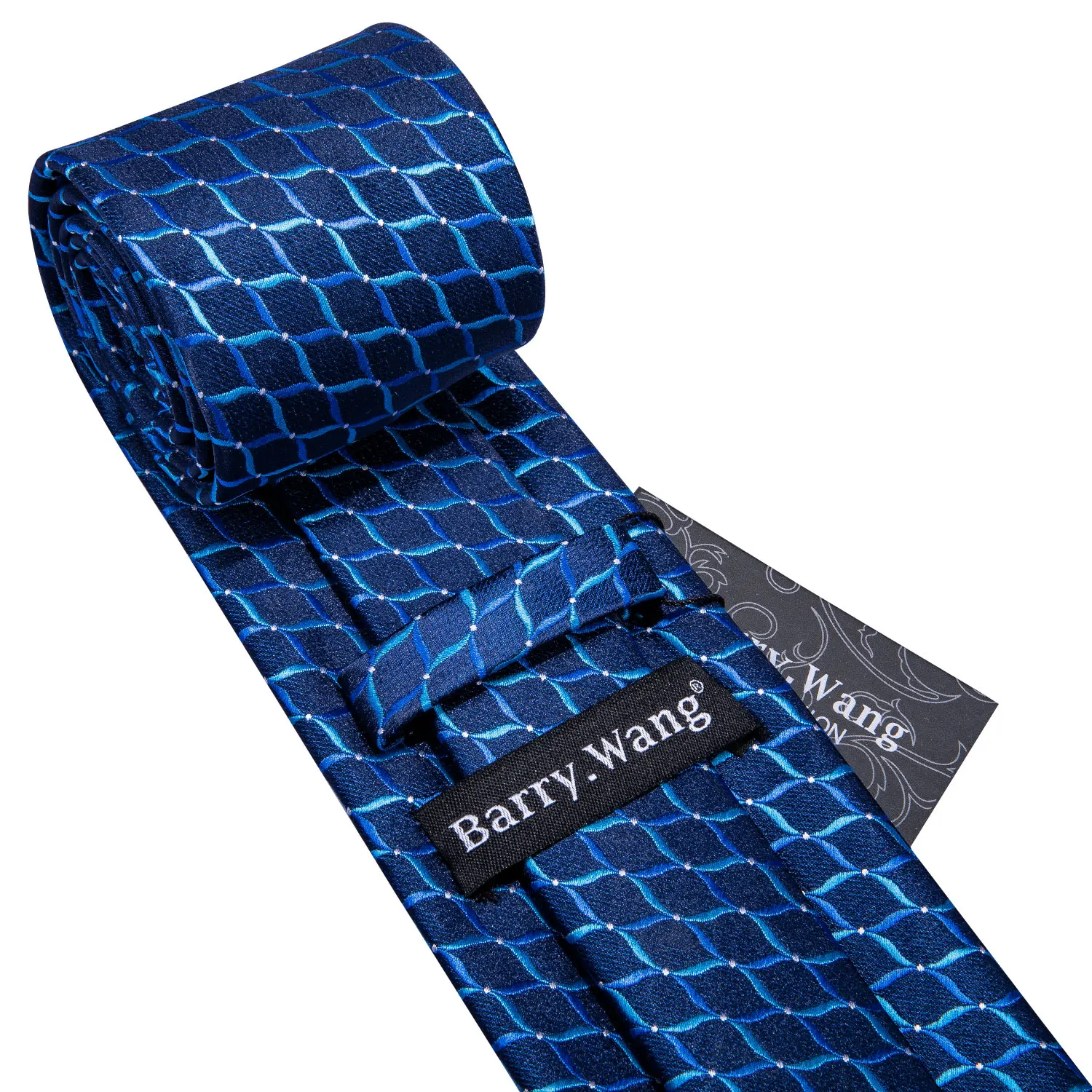 Мужской свадебный галстук Синий Геометрический шелковый галстук Hanky набор Барри. Ван жаккардовый тканый модный дизайнерский галстук для мужчин вечерние FA-5141
