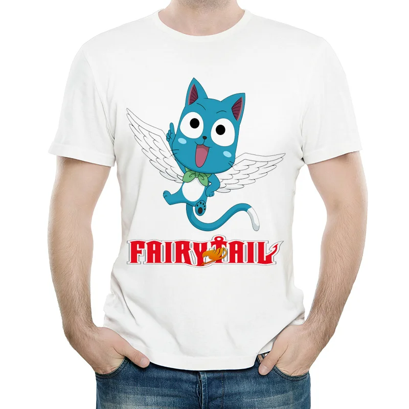 

Cartoon Fairy Tail T Shirt White Color Mens Fashion Fairy Tail Sign Logo T-shirt Tops Tees tshirt Casual Fairy Tail T-shirt