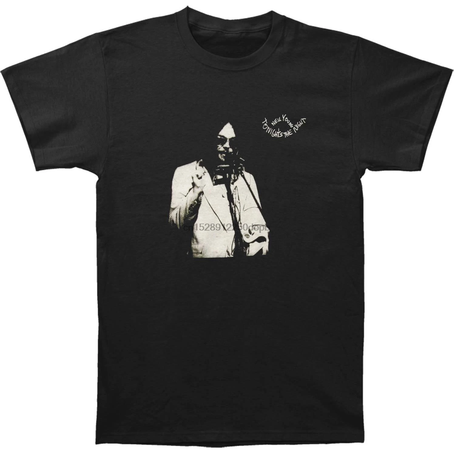 Neil Young men Tonight The Night Органическая облегающая футболка черная брендовая Хлопковая
