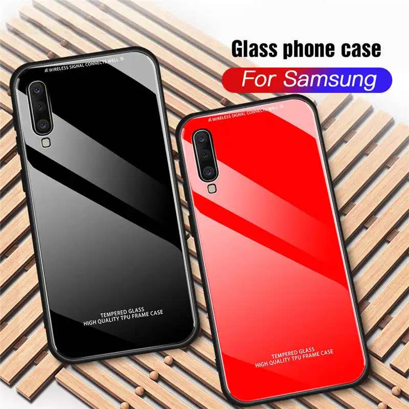 

Cases For Samsung A50 Case Tempered Glass Silicone Frame Hard Back Cover For Samsung Galaxy A50 A30 A20 A70 A40 A10 A60 Case