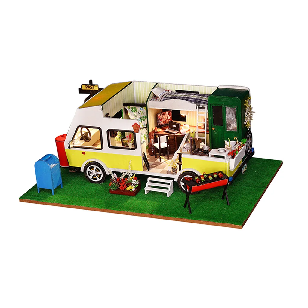 1:24 DIY Handicraft Miniature Project Wooden Dolls House - Leisure Holiday Motor Homes Gift
