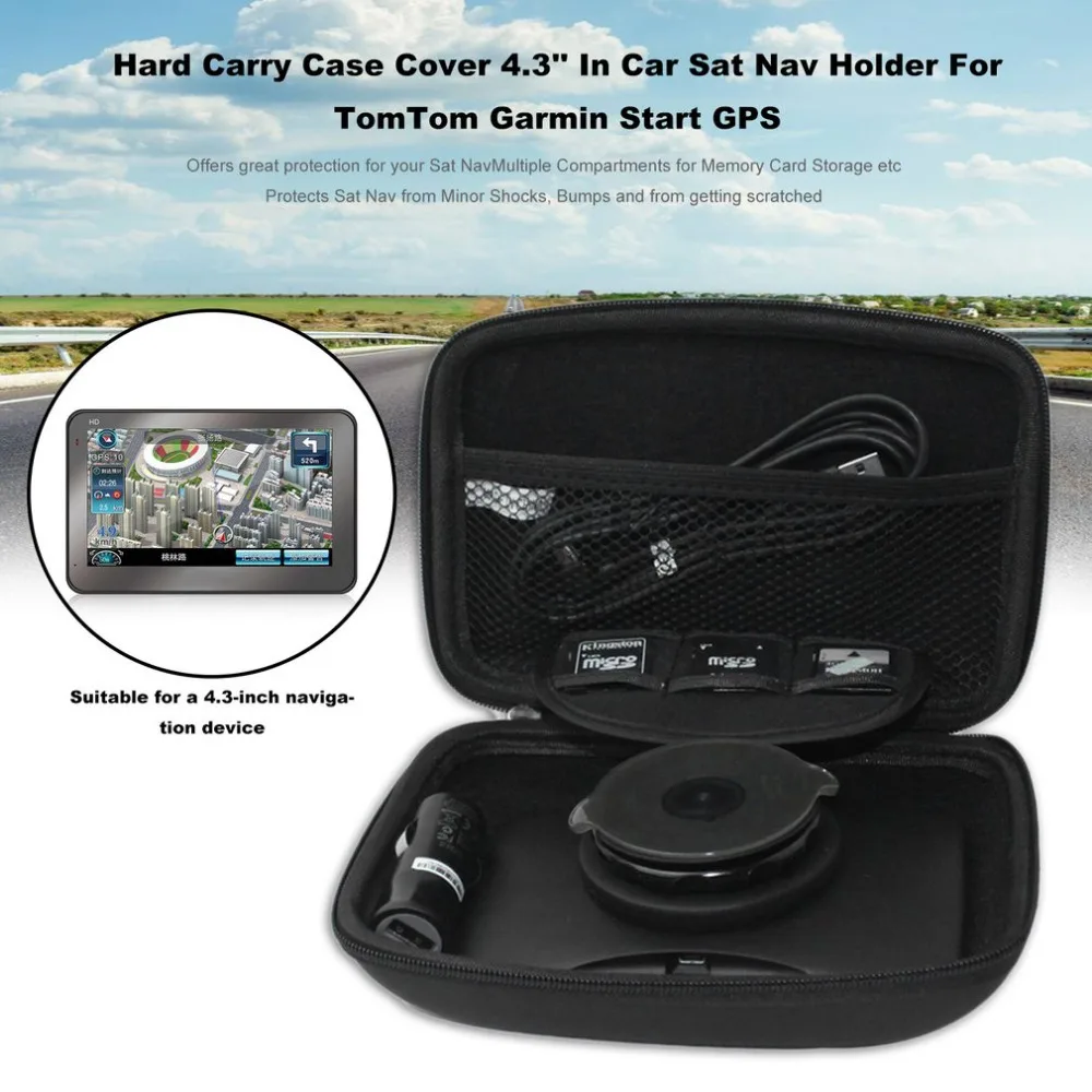 Newes PU Fest Tragen Fall Abdeckung 43 ''In Auto Sat Nav Halter Für TomTom Garmin Starten GPS Navig