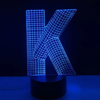 

Amroe 3D Lamp alphabet letter K 7 color changing Desk Table Led bulb Lighting home bar decoration Boy Toy New Year gift for kid