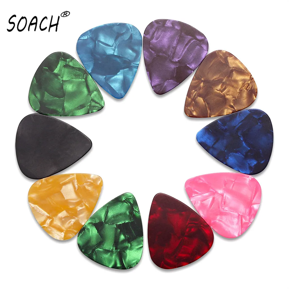 50pcs / lot 0.46mm Celluloid Bass Guitar Picks Smooth Acoustic Guitarra