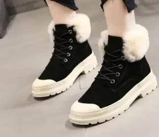 

2018 new wild casual suede short boots thick bottom plus velvet warm cotton shoes snow boots
