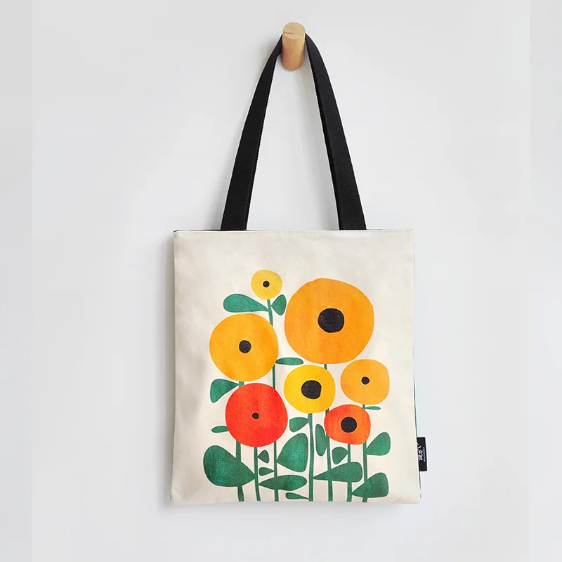 Харадзюку Большая вместительная сумка через плечо totebag холщовая пляжная