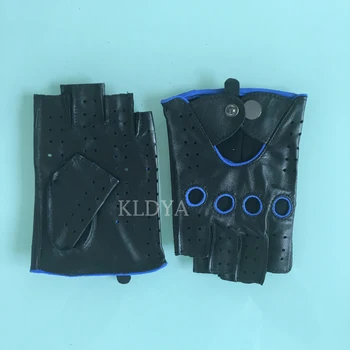 

Mens Leather Gloves Unlined 100% sheepskin Mitten Half Finger Gloves Fingerless Gym Fitness Driving Gloves Female leather Gloves