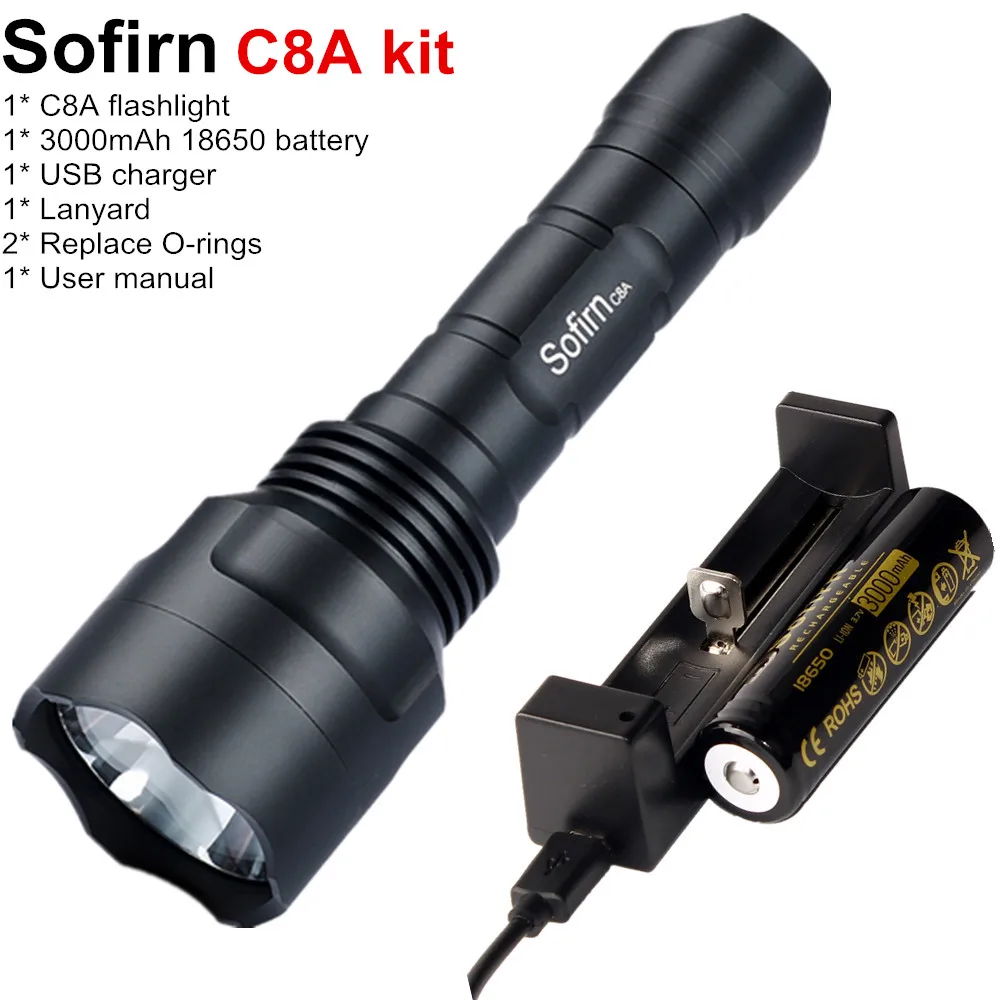 Набор тактических светодиодных фонариков Sofirn C8A 18650 Cree XPL2 мощный яркий светильник