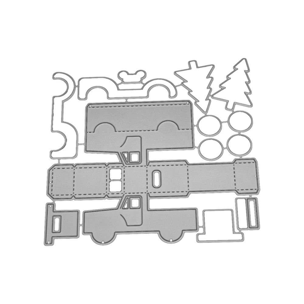 

McDies 13.9X14CM Truck Metal Cutting Dies Frame Metal Dies Background Craft Scrapbooking Album DIY Paper Card Craft