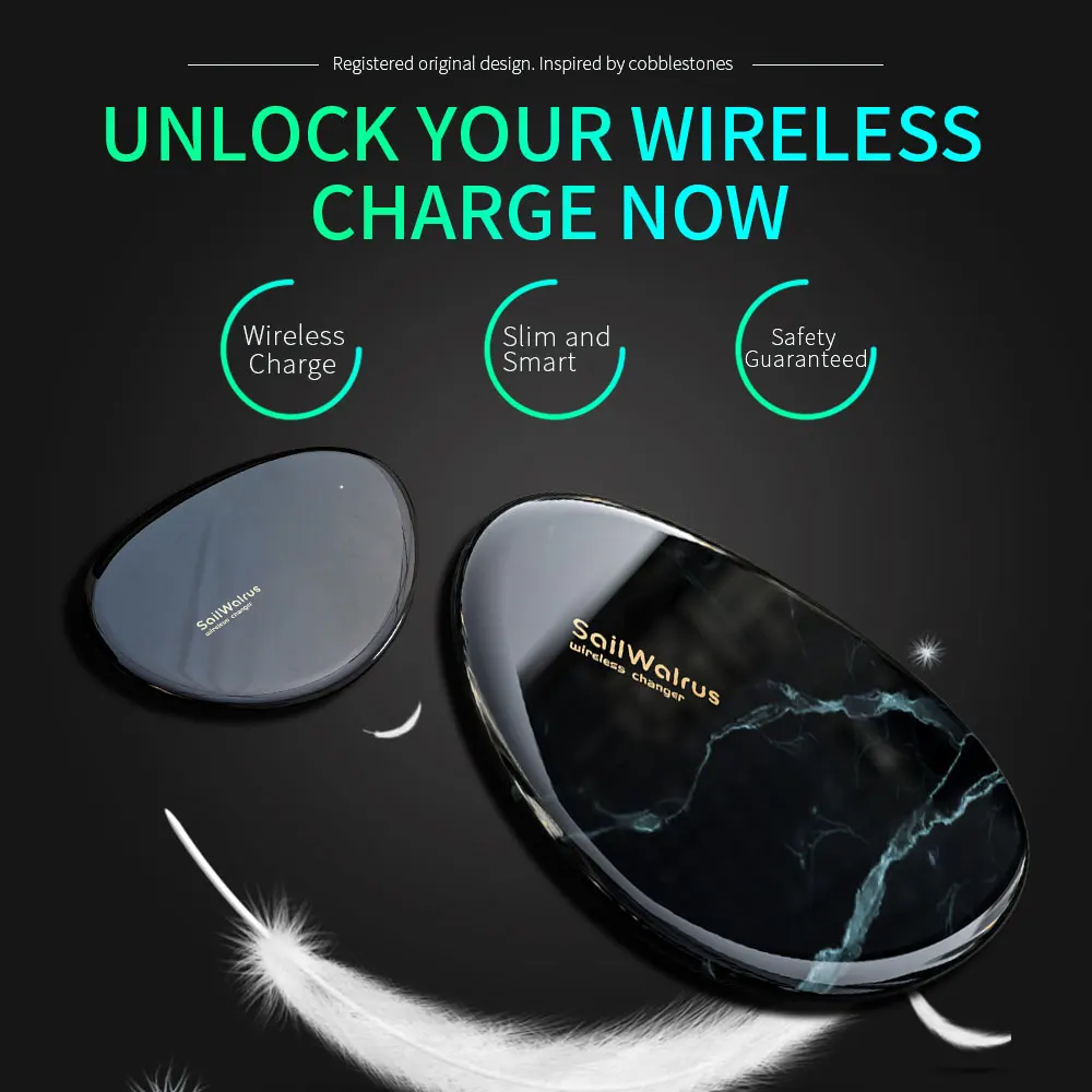 

SailWalrus 10W Qi Wireless Charger for iPhone X/XS Max XR 8 Plus Fast Wireless Charging Pad for Samsung S8 S9/S9+ Note9 xiaomi H