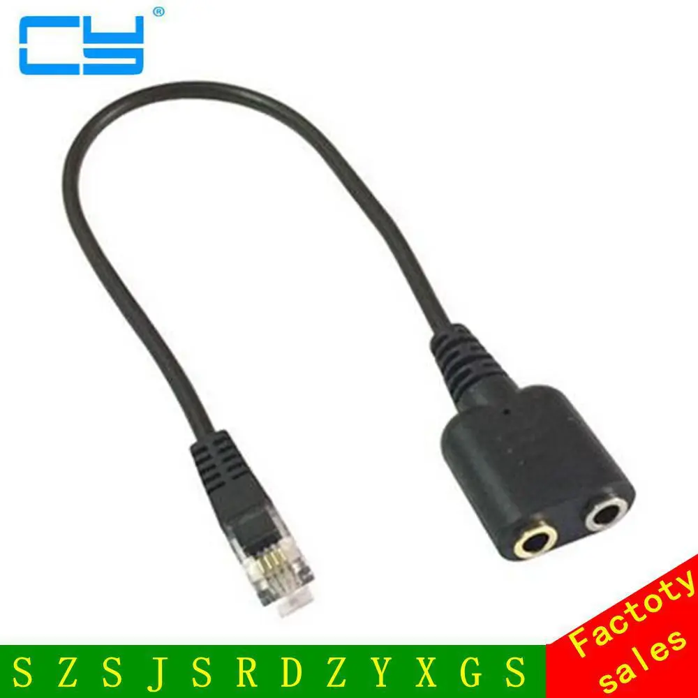 Headset Cable Female to RJ9 4p4c Jack Adapter Convertor PC Headset