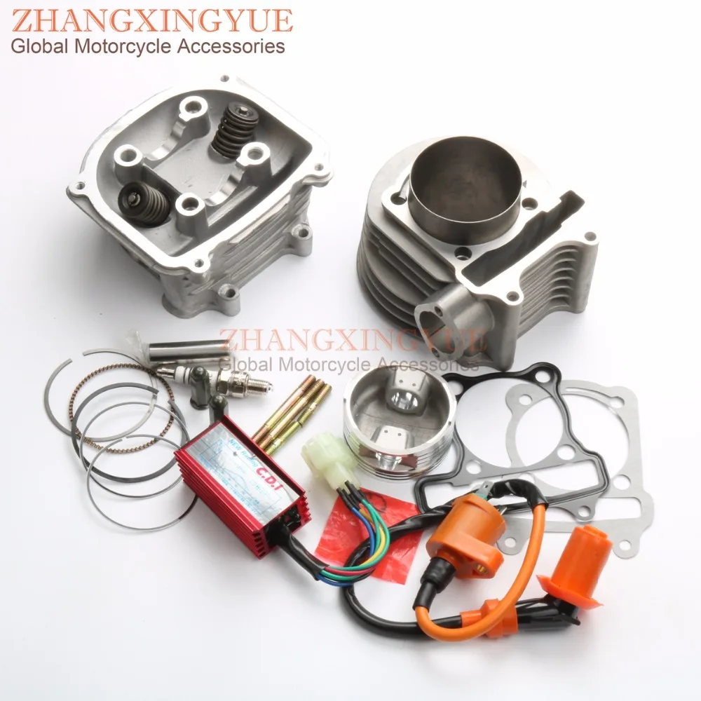 

180cc Engine 61mm Rebuild Kit Cylinder Kit Cylinder Head & CDI & Coil for GY6 150cc 157QMJ ATV 150CC Chinese Scooter