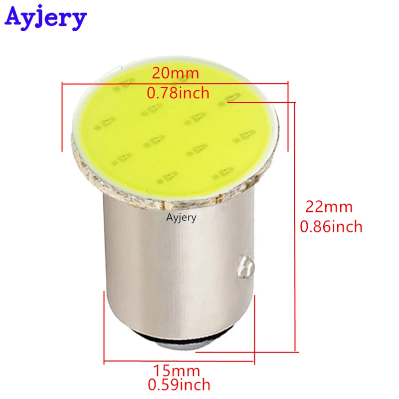 AYJERY 10 шт. DC 24 в грузовик S25 1156 BA15S P21W 1157 BAY15D P21/5 Вт COB 12 SMD белый синий красный желтый