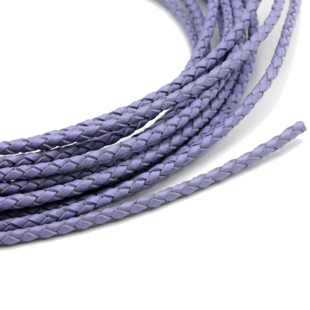 Buy 3mm Round Woven Braided Real Leather Bolo Cords