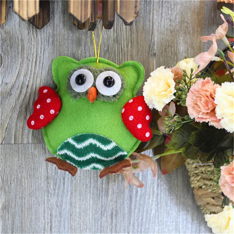 2018 New Merry Christmas Owl Plush Pendant Toys Christmas Tree Nighthawk Owl Dolls Xmas Party Room Shop Home Decor 12pcslot (13)