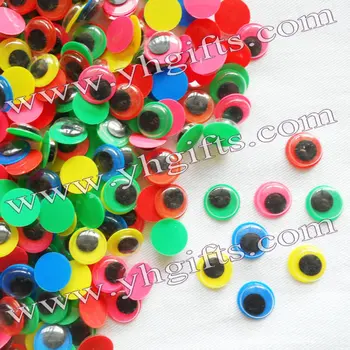 

400PCS/LOT.1.2cm colorful eyeball,Colorful board wiggle eye,Movable eye,Doll eyes,Craft material Handmade toys Freeshipping OEM