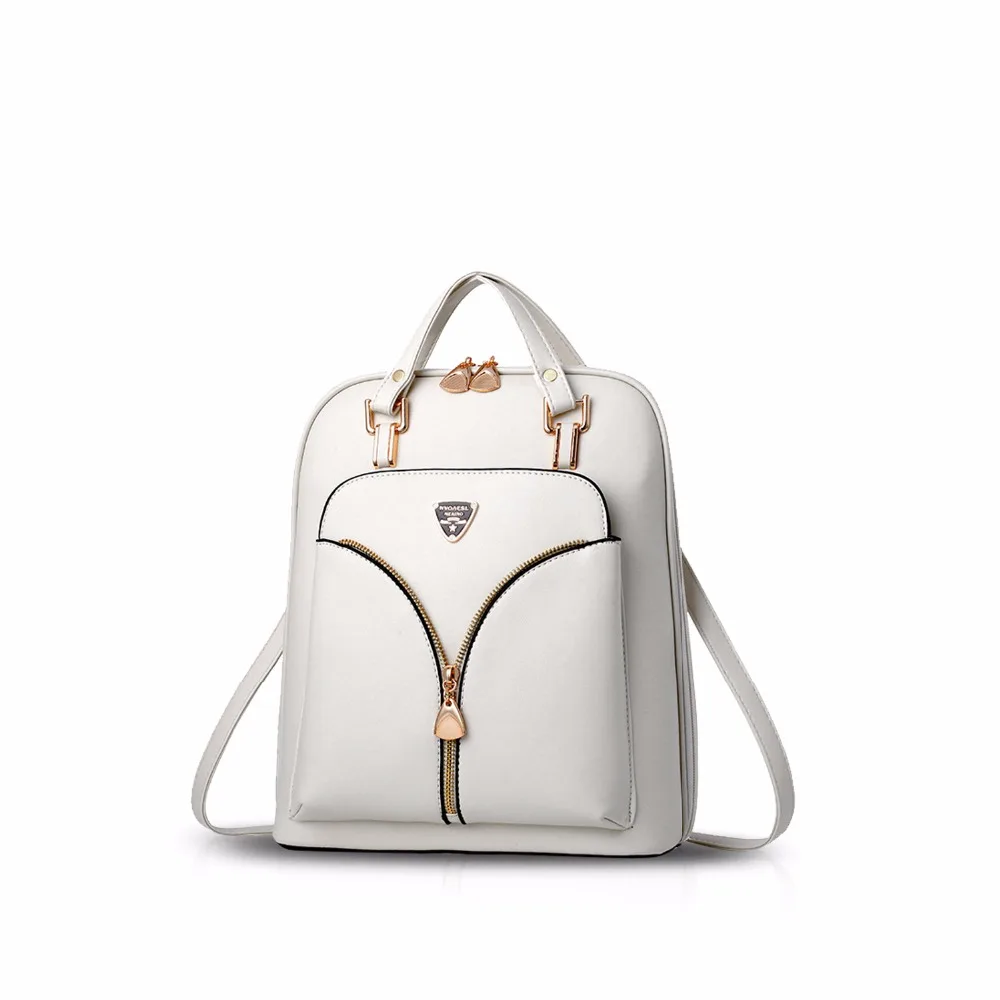 NICOLE /& DORIS New Women Backpack Travel ladies Backpack Shoulder Bag PU Leather Fashion college backpack Black