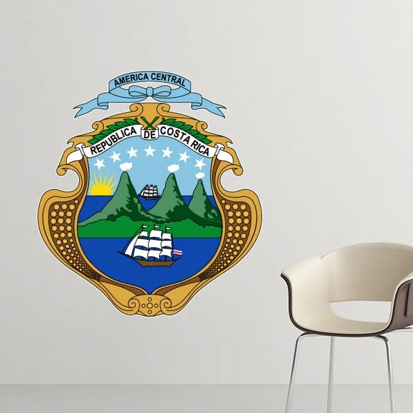 Costa Rica National Emblem Country Symbol Mark Pattern Removable Wall