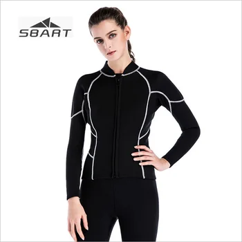 

Sbart 2mm Neoprene Women Diving Suit Black Surfing Spearfishing Scuba Diving Wetsuits Tops Sun Protection Stinger Suit Mergulho