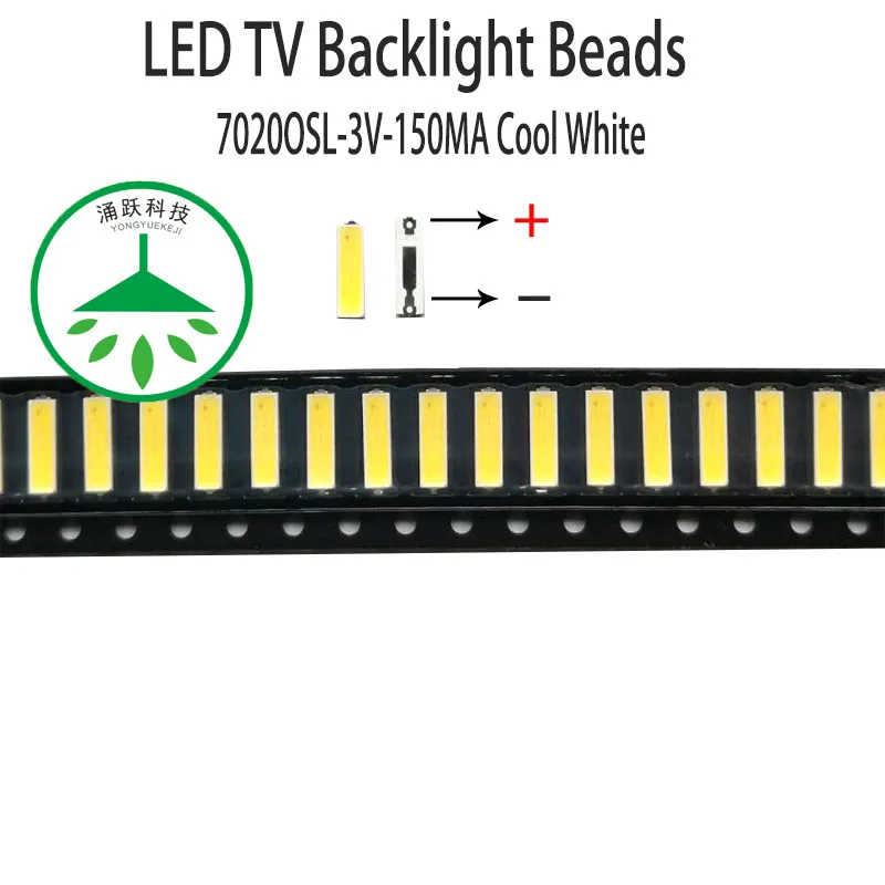 Новые светодиодные лампы smd 7020 200 шт./лот 3 в 150 мА 0 5 Вт холодный белый свет для
