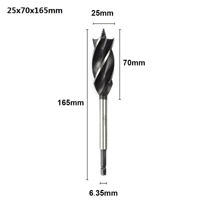 XCAN 1 шт. 10-25 мм шестигранный хвостовик 4 Флейта шнека сверло Дерево отверстие резак ядро сверло дерево сверло - Цвет: 1pc 25mm