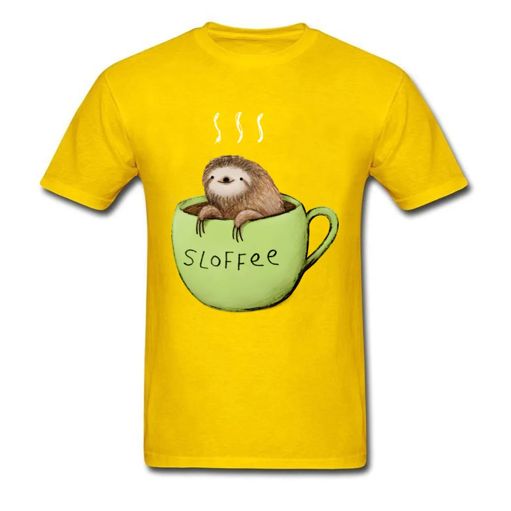 Sloffee Prevailing Short Sleeve Unique Top T-shirts Pure Cotton Round Neck Men's Tees 3D Printed Tops T Shirt Labor Day Sloffee yellow