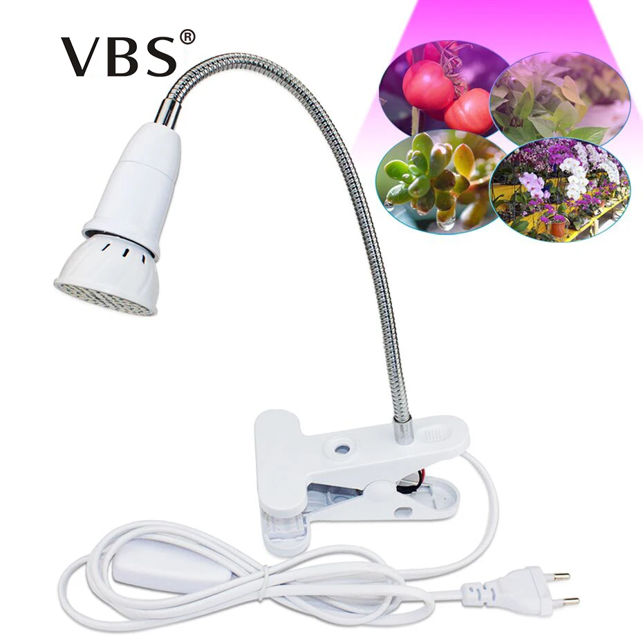 

E27 360 Flexible Lamp Holder Clip Single/Dual Head US/EU Plug For Plant Flower vegetable Growing Indoor Greenhouse Hydroponics