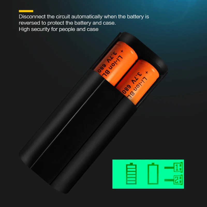Evewher D2 новый стиль 26650 Liion зарядное устройство для телефона 18650 Baterry 2 слота 5 В Тип C