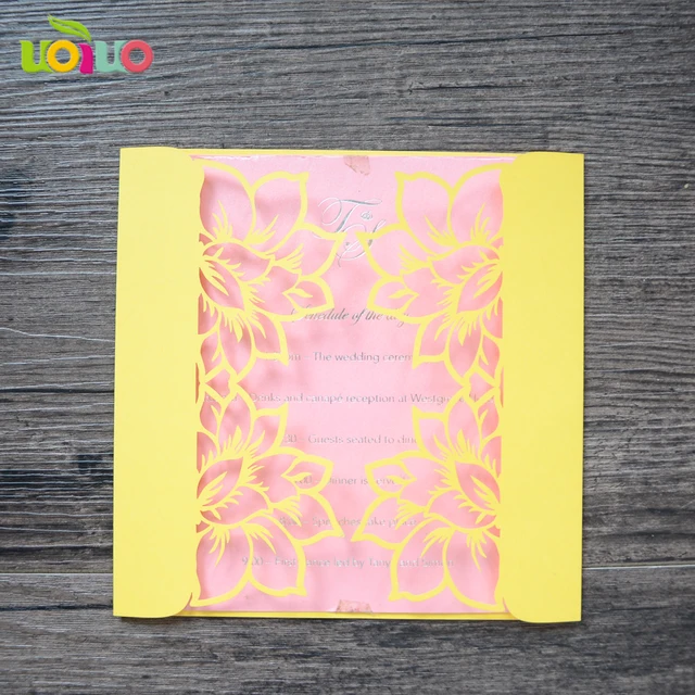 nice yellow cheap wholesale invitation greeting cards for wedding nice invitations