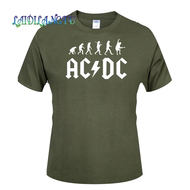 Новинка 2018New Camisetas AC/DC band rock Футболка мужская acdc футболки с рисунками Повседневная футболка с круглым вырезом в стиле хип-хоп короткий рукав хлопковый топ - Цвет: green