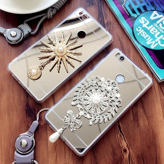 

2018 New Luxury Mirror Case for Redmi Note 5A 2 3 4 4X 4A Diamond Soft TPU Clear Phone Case for Xiaomi Note 3 2 5 5S Max 2 6Plus