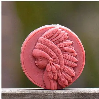 

PRZY silicone Africa girl round cake decoration handmade soap candle aroma stone mold