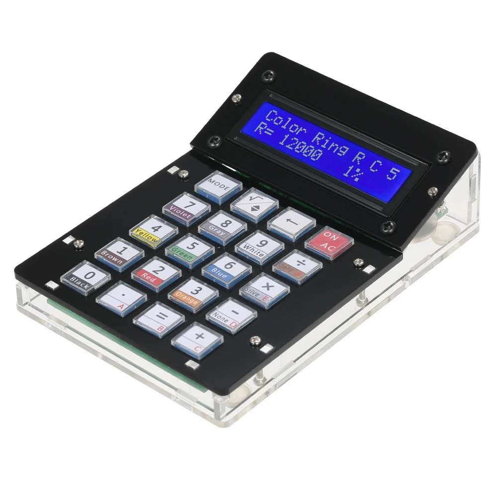 KKmoon калькулятор DIY счетчик комплект с акриловым корпусом ЖК-дисплей многоцелевой электронный калькулятор DIY счетчик - Цвет: Черный
