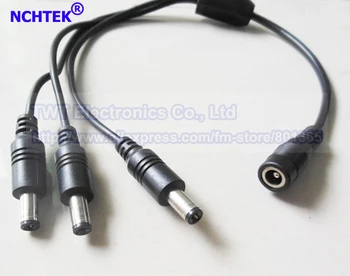 

NCHTEK DC Power 1 Female To 3 Male Splitter Adapter Cable 5.5 x 2.1mm Strip Light CCTV Camera ,5.5/2.1/Free DHL Shipping/200PCS