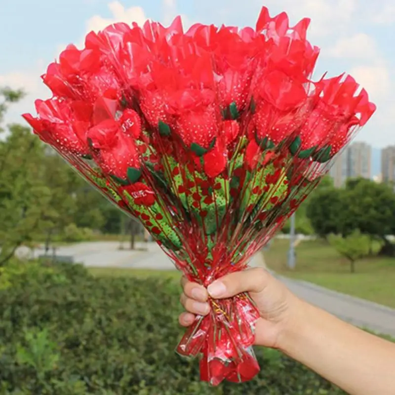 

2018 1PC LED Rose Simulation Luminous Plastic Rose Valentines Gift Party Home Decoration