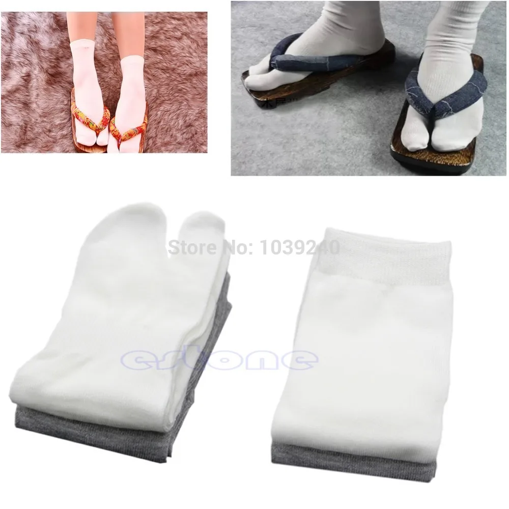 3 Pairs Two-toed Tabi Socks Finger Toe Socks Men Women Clogs Cosplay Slippery