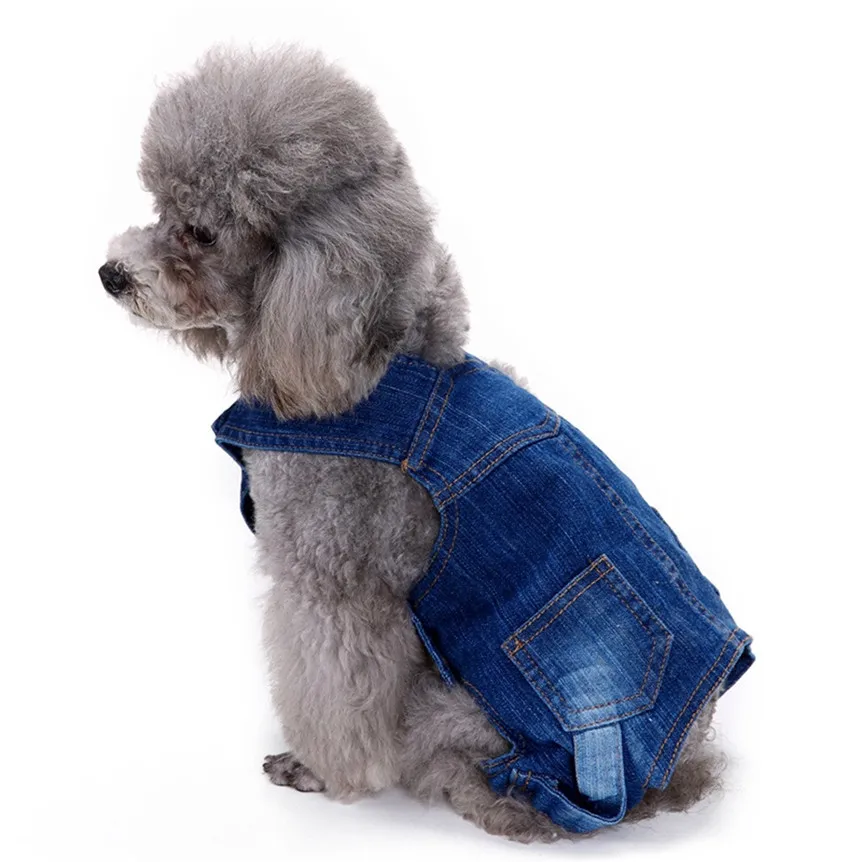 TAILUP Pet Jeans Fashion Solid Blue Jeans For Small Dogs Humanized