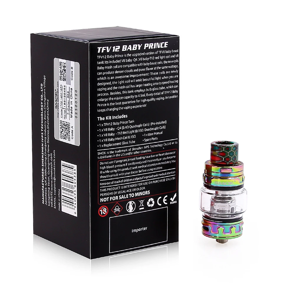 Оригинал SMOK TFV12 маленьких цена бак V8 Baby T12 Детские Mesh катушки электронная сигарета