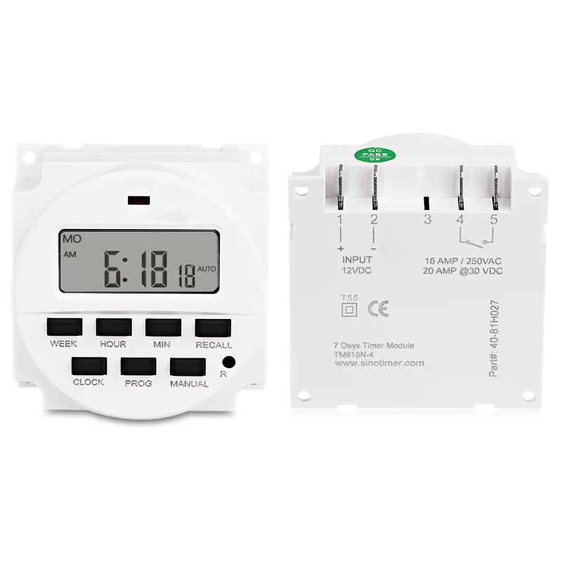 LEDSMITH AC 220/110V DC 12V LCD Digital Display Smart Power Timer 7 Days Programmable Timer Switch Builton  Rechargeable Battery