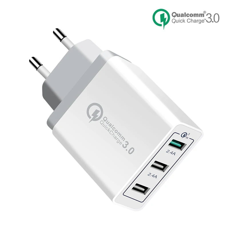 3 порта быстрое зарядное устройство QC 0 30 Вт USB настенное для iPhone 7 8 Samsung S8 S9 Huawei Xiaomi