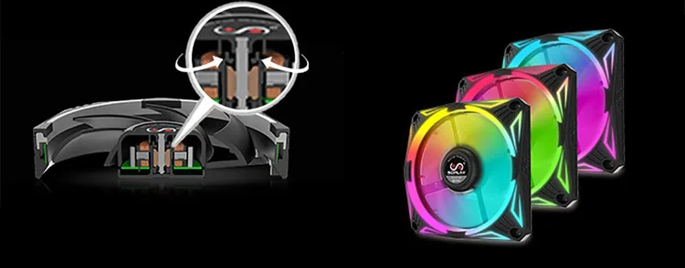 12 см авто-RGB вентилятор без контроллера 4PIN использовать для радиатора чехол для компьютера Размер вентилятора 120 мм автоматическое изменение цвета крутая система