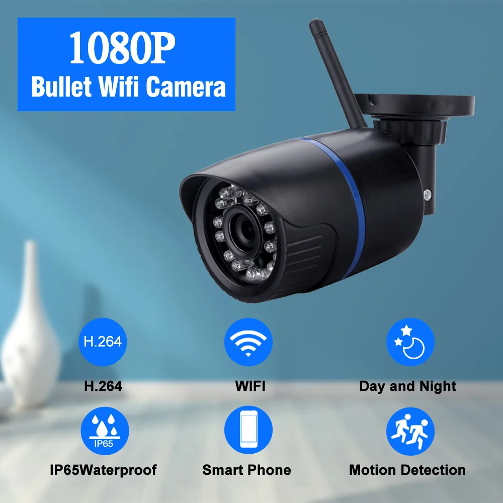 Hamrotte Wifi камера HD 1080 P пуля Водонепроницаемая наружная камера iCSee удаленный доступ Беспроводная ip-камера Поддержка Макс 128 г TF карта