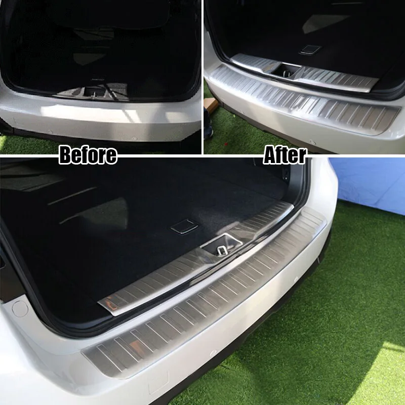 For 2015 2016 2017 Subaru Outback Inner Outside Brushed Steel Rear Deck