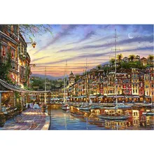 Взрослая 1000 штук ночной Харбор городской пейзаж образовательные головоломки для детей вызов береговые деревянные головоломки игрушки обучающая игрушка подарок