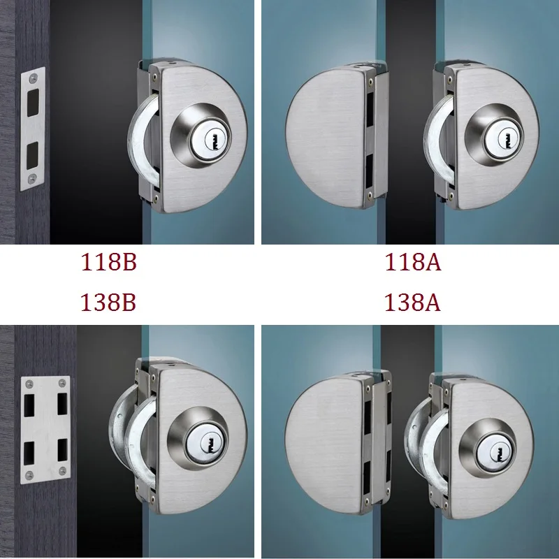 Stainless Steel Entry Gate 10 12mm Glass Door Lock Locks W Key Swing