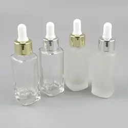 10x30 мл квадратный портативный пластиковая пипетка матовый белый прозрачный стекло эфирное масло бутылки с капельницей контейнер для