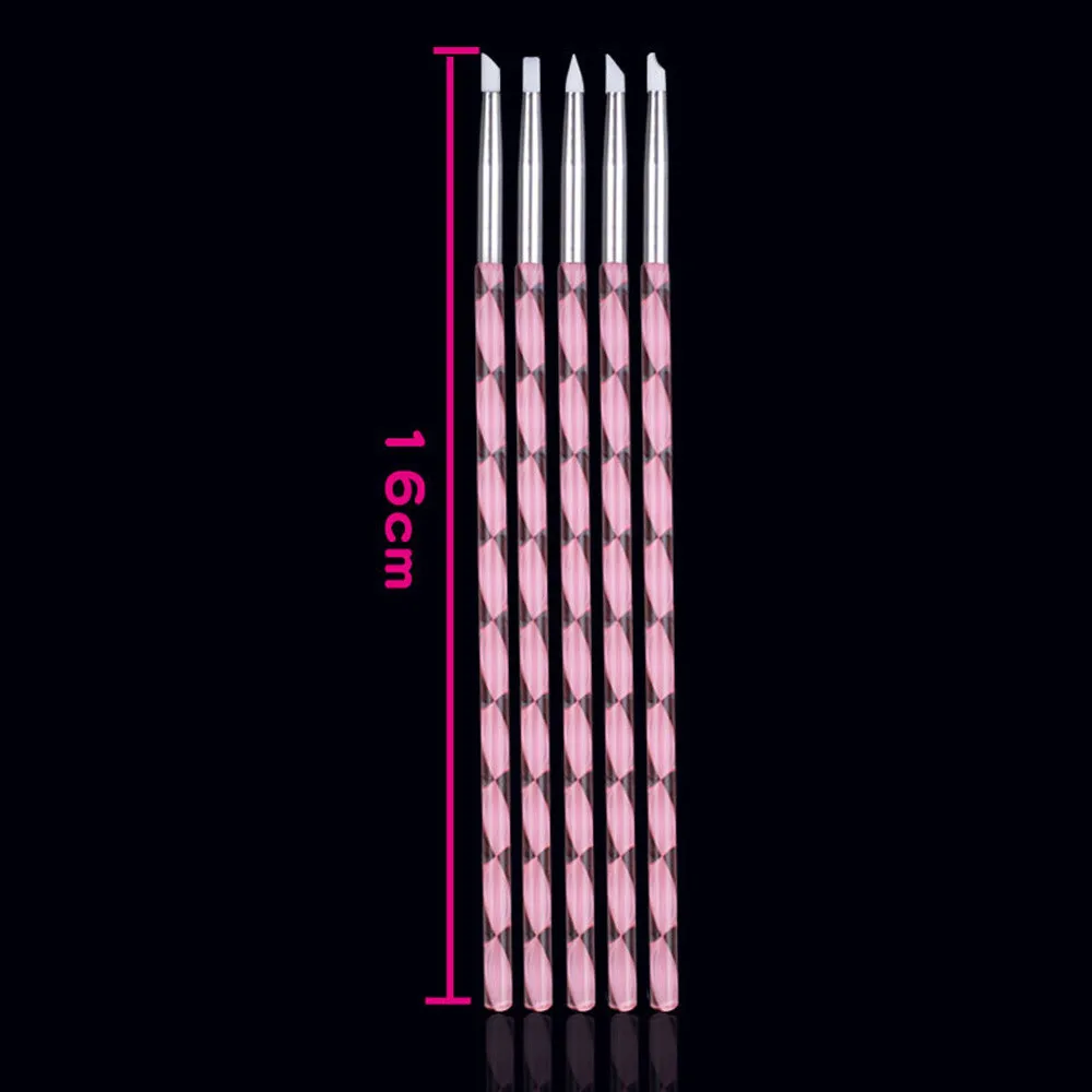 5 шт. кисти для ногтей дизайнерский карандаш спиральная кисть пинсо для дизайна ногтей силиконовые кисточки для маникюра
