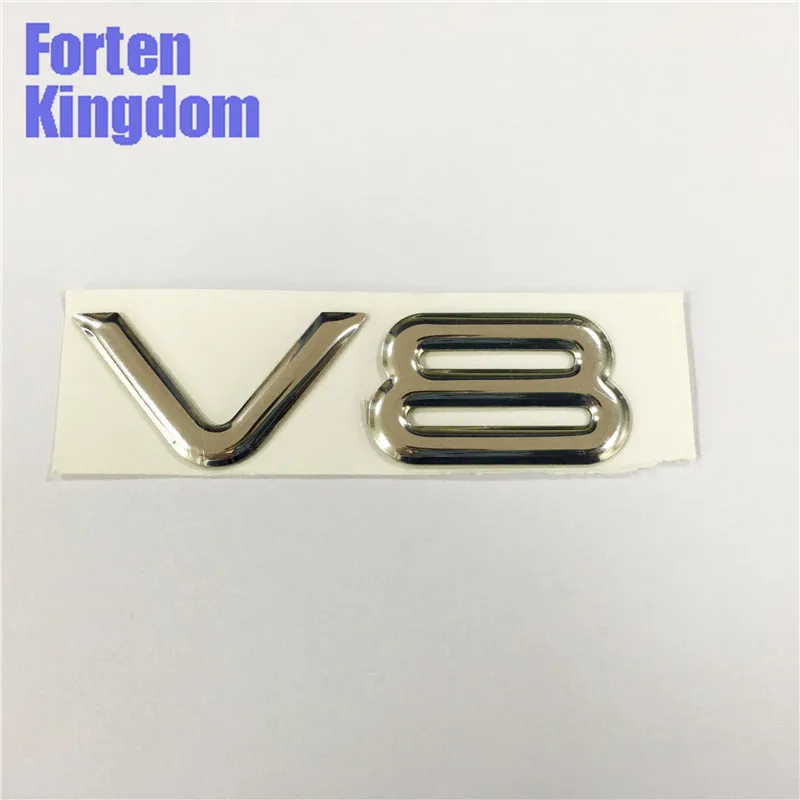 

Forten Kingdom 1 Piece Word V8 ABS Rear Trunk Chrome Emblem 3D Letter Sticker Auto Tail Badge For Car Styling Logo